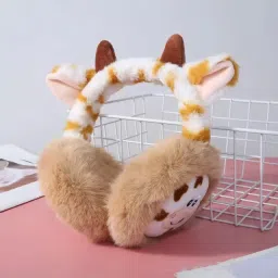 Brown Earmuff Headphone Horns Warm Ear Animal Cute Design Women/Girls Winter Ear Muff-image-93