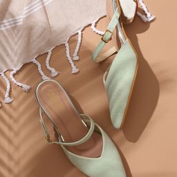 GNIST Pointed Toe Textured Block Pumps image 1