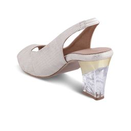 Tresmode Textured Peep Toe Backstrap Block Heels image 3