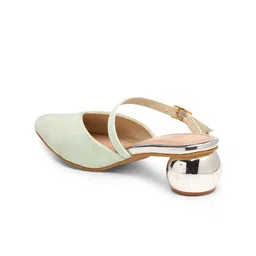 GNIST Pointed Toe Textured Block Pumps image 3