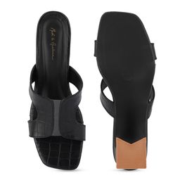 Mast & Harbour Textured Open Toe Block Heels image 3