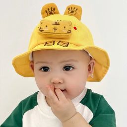 EDIKO Cute summer cotton Korean style bucket hat for kids, baby hat (1-3years)-image-0