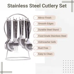 akosha PREMIUM QUALITY STAINLESS STEEL CUTLERY SET(25 PCS) Stainless Steel Cutlery Set image 3