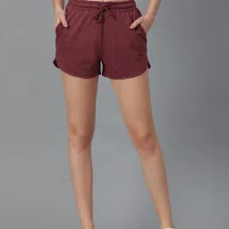 Solid Women Maroon Regular Shorts-picture-25