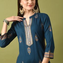 Women Printed Viscose Rayon Straight Kurta-image-56