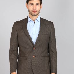 Men Houndstooth Single Breasted Formal Blazer-image-75