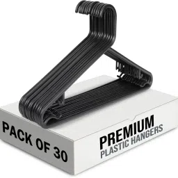 Durable Hangers for Clothes with bottom clips, side Hooks for Bras & Camisol Plastic Shirt Pack of 30 Hangers For Shirt-image-52