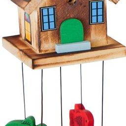 ekhasa Wooden House Wind Chimes for Home Decor Items | Wall Decoration Items | Aluminium Windchime-picture-17