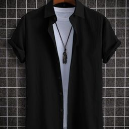houseofcommon Men Regular Fit Self Design Curved Collar Festive Shirt-picture-1