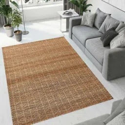 mric Beige Geometric Jute 5 x 7 Feet Hand Woven Carpet-picture-12