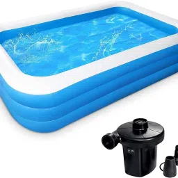 10 Ft 3 Layer Swim Center Family Pool with Free Fish Type Ring & Air Pump | Multi Color-image-26