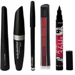 Combo Waterproof Eyeliner, Mascara, Eyebrow Pencil,Lipstick,eyeliner 4 ml-picture-11