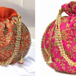 Women Orange, Pink Potli-image-93