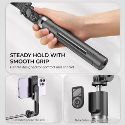 Bestor Selfie Stick Tripod with Bluetooth Remote, Extendable Stand for Vlogging Bluetooth Selfie Stick image 3