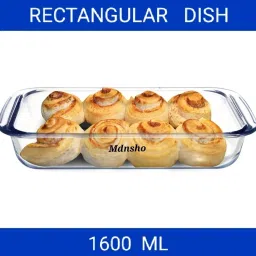 Glass Candy Bowl Borosilicate Glass 1600 ml, Baking Dish, Serving Bowl, Oven baking dish Disposable-24