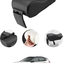 Universal Black Arm Pain Releif Armrest/Handrest With Phone Holder For Car-166 Car Armrest Cover-image-79
