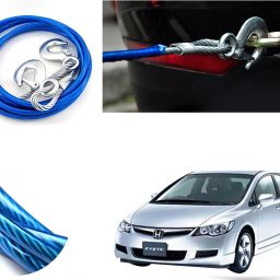 4M Long Super Strong Emergency Heavy Duty Car Tow Cable 5 Ton Towing Strap Rope with Dual Forged Hooks (Color Blue) (8mm x 4 m) For Civic 4 m Towing Cable-picture-23