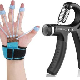 Combo Finger Resistance Bands and Hand Grip Strengthener Fitness Accessory Kit Kit-image-23