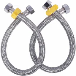 Stainless Steel 304 Grade Connection Pipe, Chrome Finish (24-inch) Set of 2 Hose Pipe-picture-2