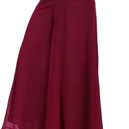 Women Regular Fit Purple Georgette Trousers-image-21