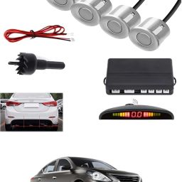 4Silver Parking Sensor With LED Display Increased Safety For Car-252 Universal 4 Silver Reverse Parking Sensor With LED Display For Cars-252 Parking Sensor-image-50