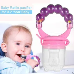 Ultra Care Fresh Fruit and Food Feeder with Silicone Sac Veggie Feed Mesh Nipple Teething Food Pacifier Nibbler Baby Feeding Tool Soother Baby Teether Baby Teething Baby Food Nibbler,Baby Food Nibble,Baby Soother Teether,Baby Teether,Baby Fruit Nibbler Purple Teether and Feeder-picture-16
