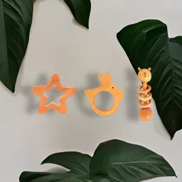 erenjoy Star, Rabbit & Dumbbell Rattle for Infants Rattle image 2