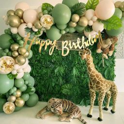 Green Golden White Balloons, Happy Birthday Banner Decoration Kit Pack Of 40-image-42