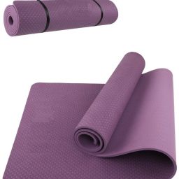 Yoga Mat for Men Women 8mm Exercise Mat Anti Skid Workout Yoga Matte Carry Bag Purple 8 mm Yoga Mat-image-67