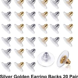 crafts haveli Silver Golden Earring Backs 20 Pair-picture-48