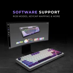 Kreo Swarm Wireless Mechanical Gaming Keyboard, 5-Pin Hot Swap PCB and RGB Backlight Wireless Tenkeyless Gaming Keyboard Compatible with Desktop, Laptop, Mac with gaming mode ,stand support image 2