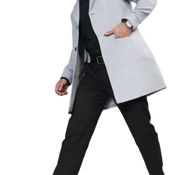 honnete Acrylic Polyester Solid Coat For Men-picture-8