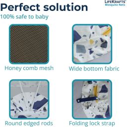 lifekrafts Nylon Kids Washable Foldable Baby Mosquito Net, Bottomless Net for Infants, for Safe & Easy Use | Mosquito Net image 3