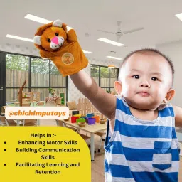 chi-chimpu toys Rabbit and Lion Hand Puppets image 5