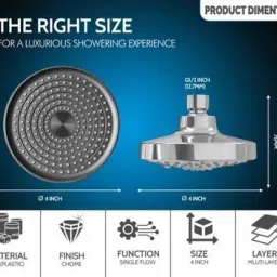 anip 4inch PSH02 Multi-Function Overhead Shower With 9inch SS Round Arm Fixed Mount image 3