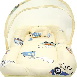 Cotton Kids Washable Mattress Set With Neck Pillow & Zip Closure Mosquito Net-9