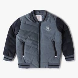 Boys Colourblock Regular Fit Zip-Front Winter Bomber Jacket-image-37
