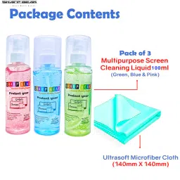 Sharp beak ® Pack of 3 Fragrance Gadget Cleaning Spray Gels with Microfiber ClothsLens Cleaner-9