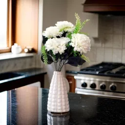 Artificial Flowers Bunch For Home Décor And Gifting White Dahalia Artificial Flower-image-54