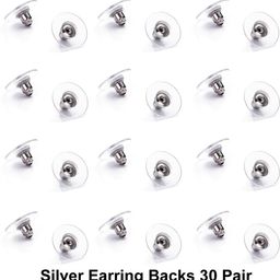 crafts haveli Silver Earring Backs 30 Pair-picture-40
