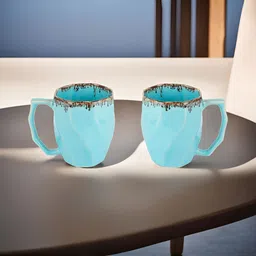 The Better Home Blue 2Pcs Ceramic Glossy Microwave Safe Cups 280ml Each-picture-12
