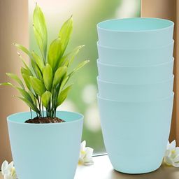 Kuber Industries Blue 6 Pieces Flower Pot Planter-37