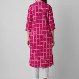 Haute and Humble Checked Mandarin Collar Kurta image 2