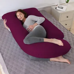 Pregnancy G Shape for Pregnant/Maternity Back Pain Relief, HIPS & Belly Support Microfibre Solid Pregnancy Pillow Pack of 1-image-79