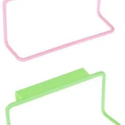 Simple Smart Hook Design Multipurpose Cabinet Door Cupboard Drawers Shelf Home Office Kitchen Bathroom Towel Napkin Holder Hanger Organizer Rack (Pack of 2) Multicolor Towel Holder-10