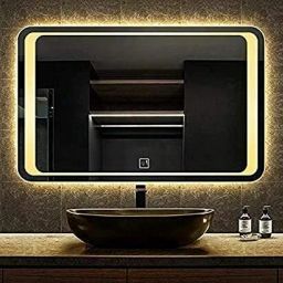 18x24 Inch LED Wall Mirror Glass with Touch Sensor Lights for Home Decor HD27 Bathroom Mirror-11