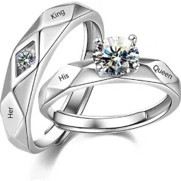 Brass, Copper, Alloy, Crystal, Silver, Stone, Metal, Stainless Steel Crystal, Diamond, Cubic Zirconia, Zircon Platinum, Rhodium, Titanium, Sterling Silver Plated Ring Set-11