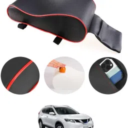 Black With Red Piping Armrest Cover With Phone Holder For Car-318 Car Armrest Cover-image-62