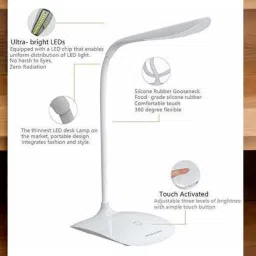 zynati white angular table lamp01 Study Lamp image 2
