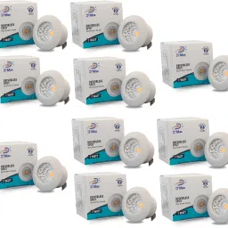 1 Watt LED COB/Spot Light/Button Light ({Warm White}} Round Driver Included (Pack of 10) Recessed Ceiling Lamp-8